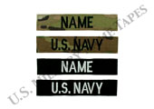 U.S. Navy Name and Service Tapes w/Hook Fastener